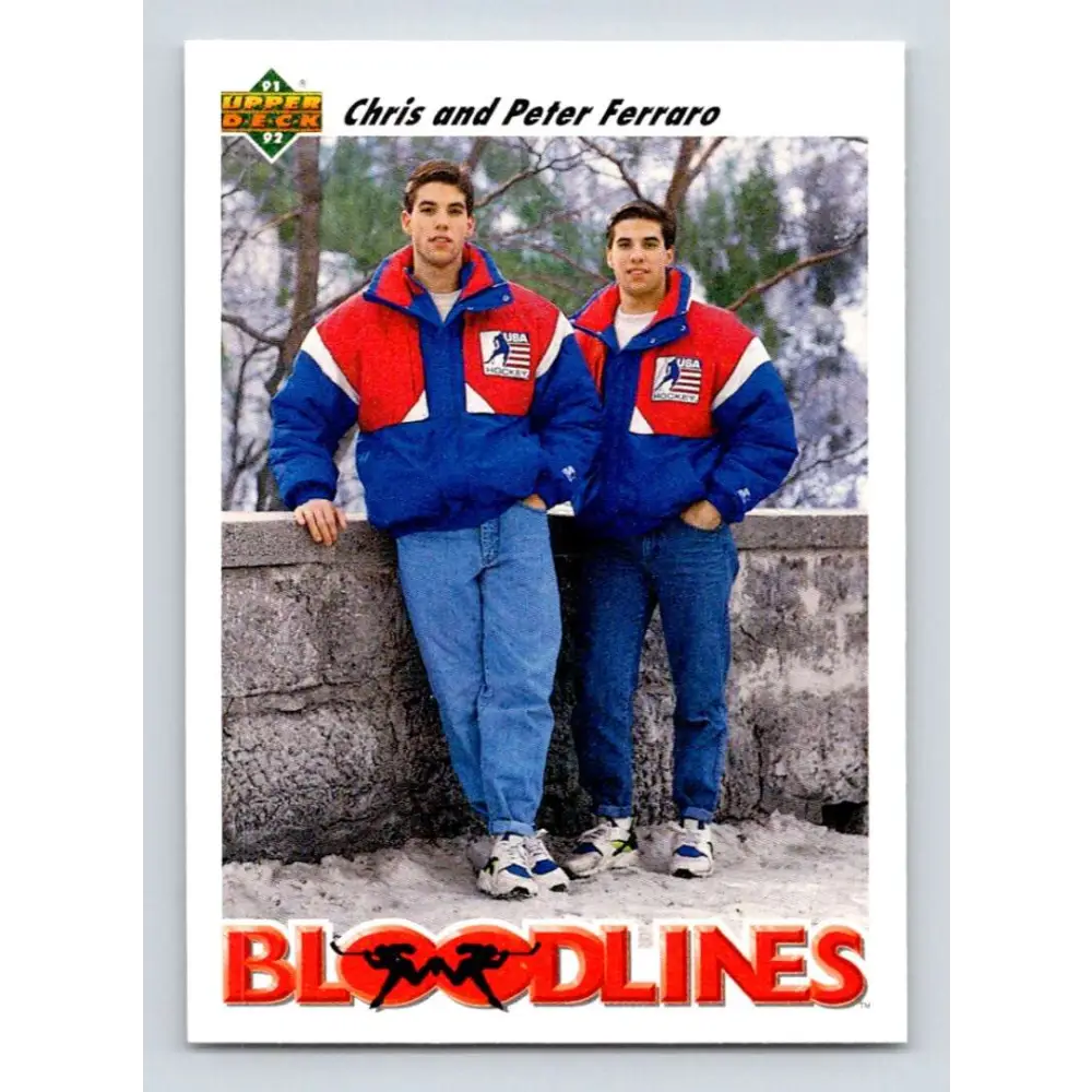 1991-92 Upper Deck #648 Peter Ferraro/Chris Ferraro NM-MT Hockey Card Image 1