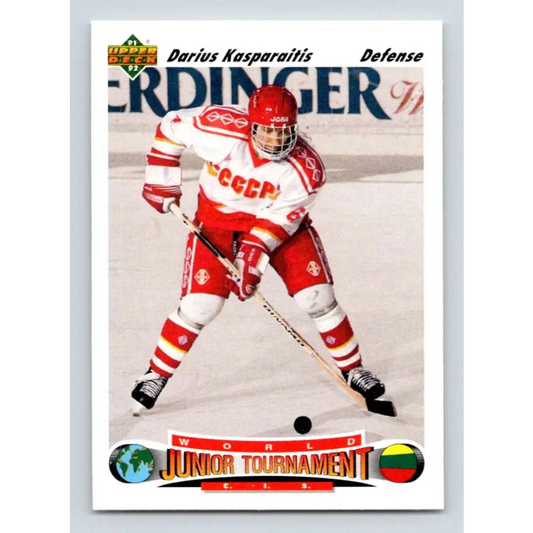 1991-92 Upper Deck #650 Darius Kasparaitis NM-MT RC Rookie Hockey Card  Image 1