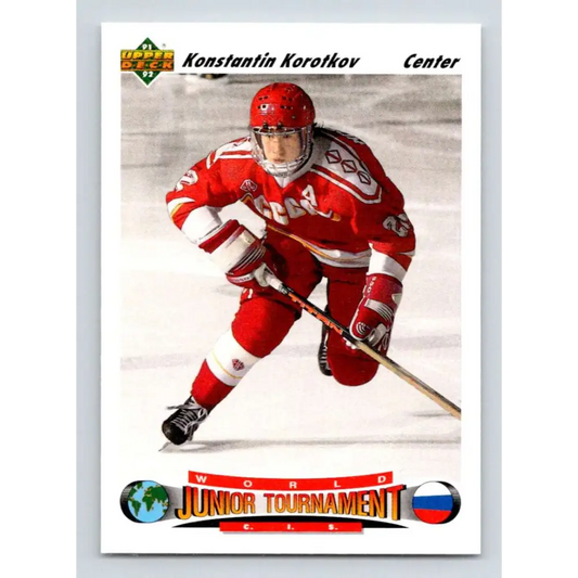 1991-92 Upper Deck #654 Konstantin Korotkov NM-MT RC Rookie Hockey Card  Image 1
