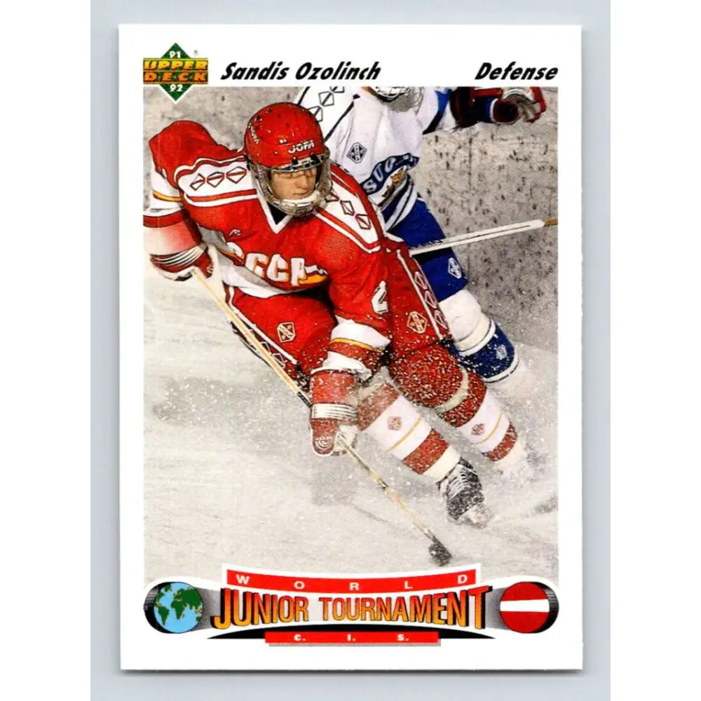 1991-92 Upper Deck #661 Sandis Ozolinsh NM-MT RC Rookie Hockey Card  Image 1