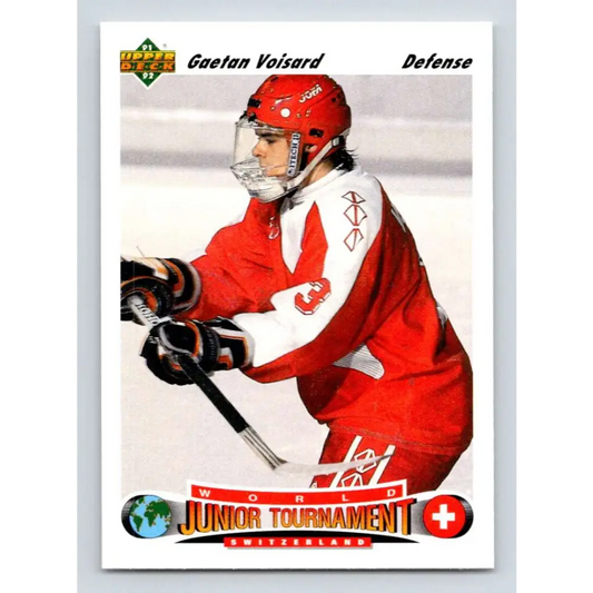 1991-92 Upper Deck #664 Gaetan Voisard NM-MT RC Rookie Hockey Card Image 1
