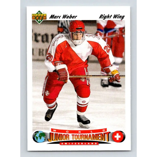 1991-92 Upper Deck #666 Marc Weber NM-MT RC Rookie Hockey Card Image 1
