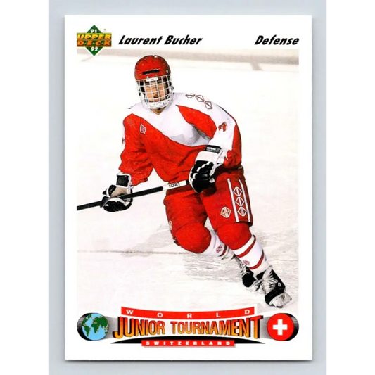 1991-92 Upper Deck #668 Laurent Bucher NM-MT RC Rookie Hockey Card Image 1