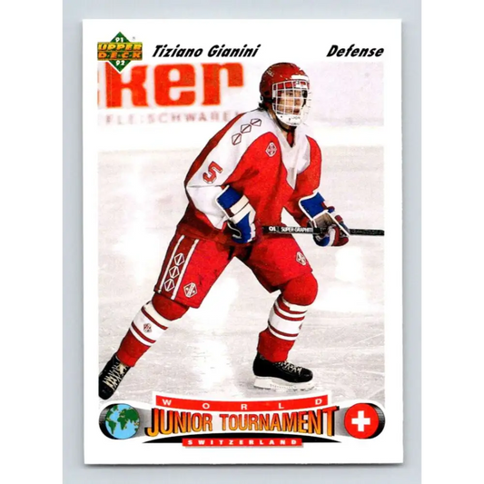 1991-92 Upper Deck #670 Tiziano Gianini NM-MT RC Rookie Hockey Card Image 1