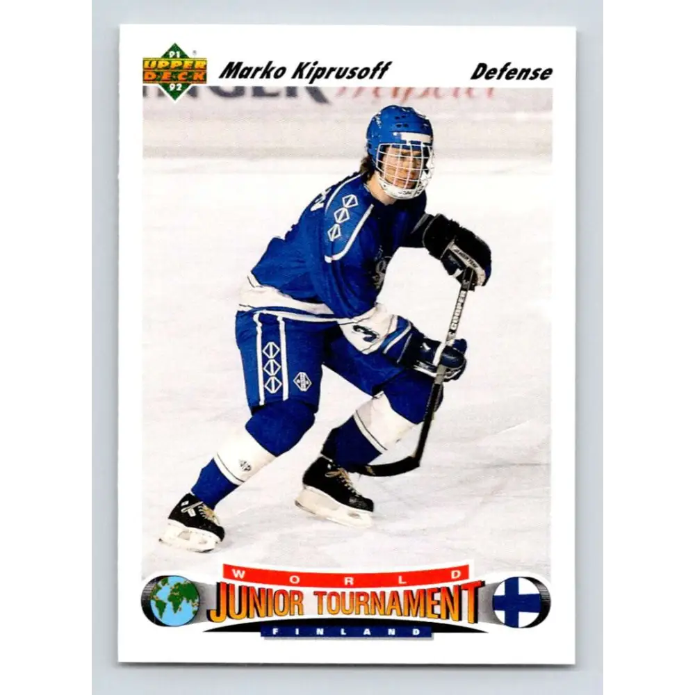 1991-92 Upper Deck #671 Marko Kiprusoff NM-MT RC Rookie Hockey Card  Image 1