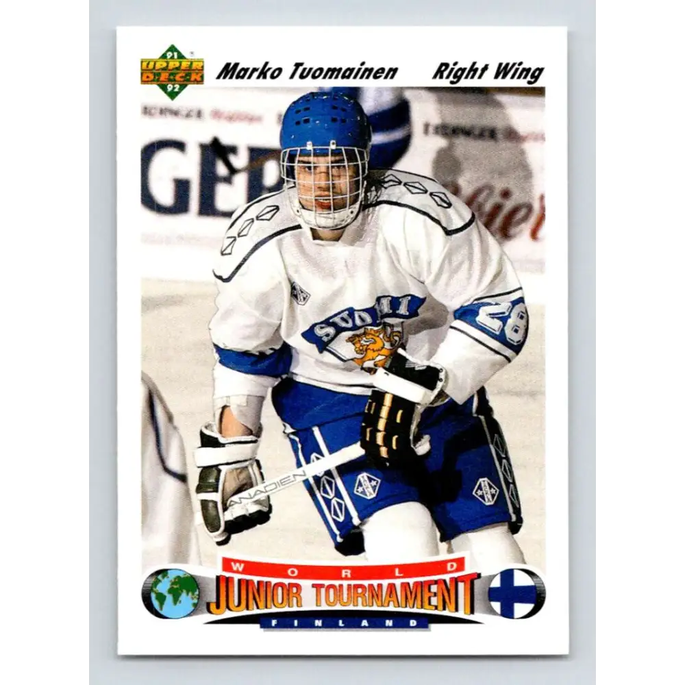 1991-92 Upper Deck #675 Marko Tuomainen NM-MT RC Rookie Hockey Card  Image 1