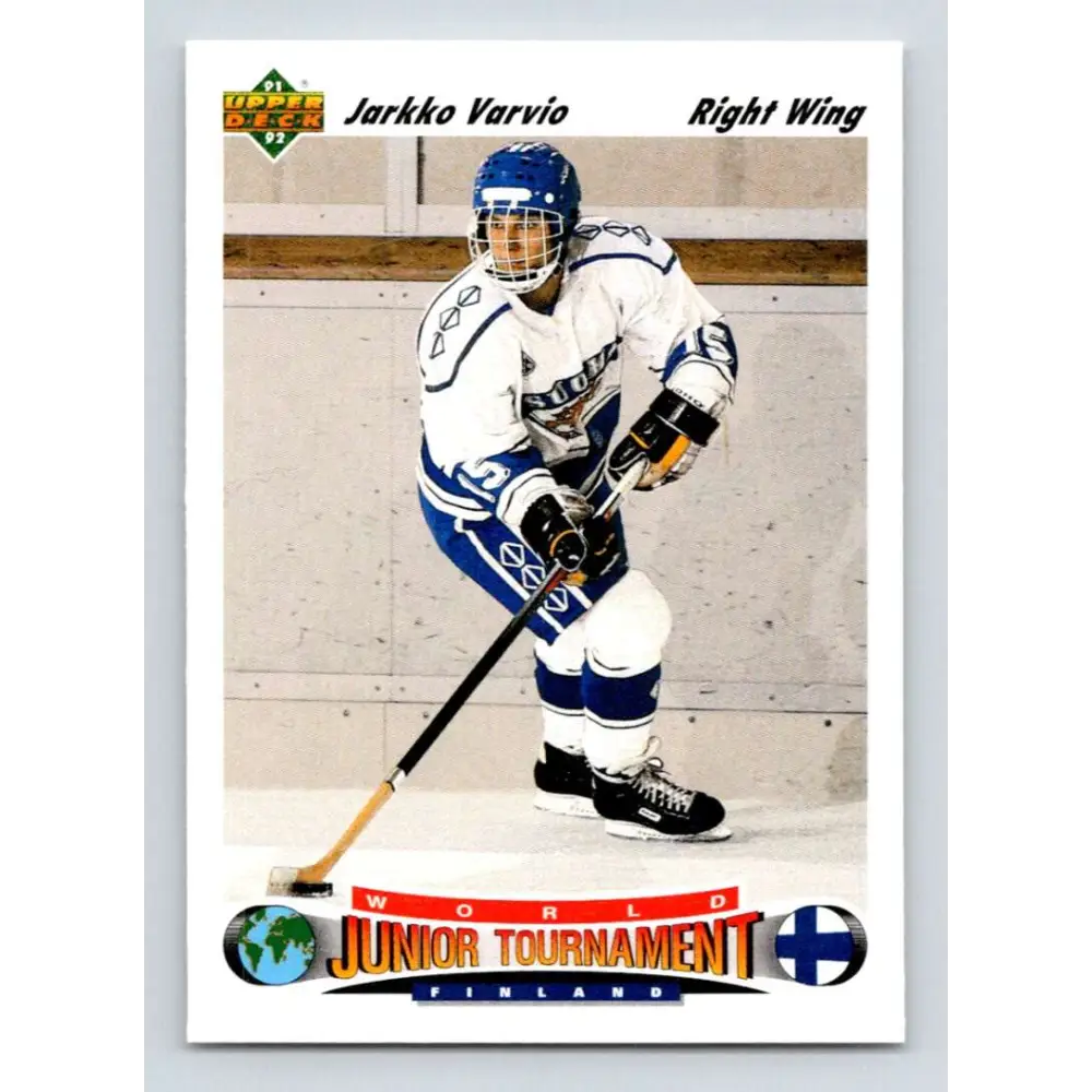 1991-92 Upper Deck #676 Jarkko Varvio NM-MT RC Rookie Hockey Card Image 1