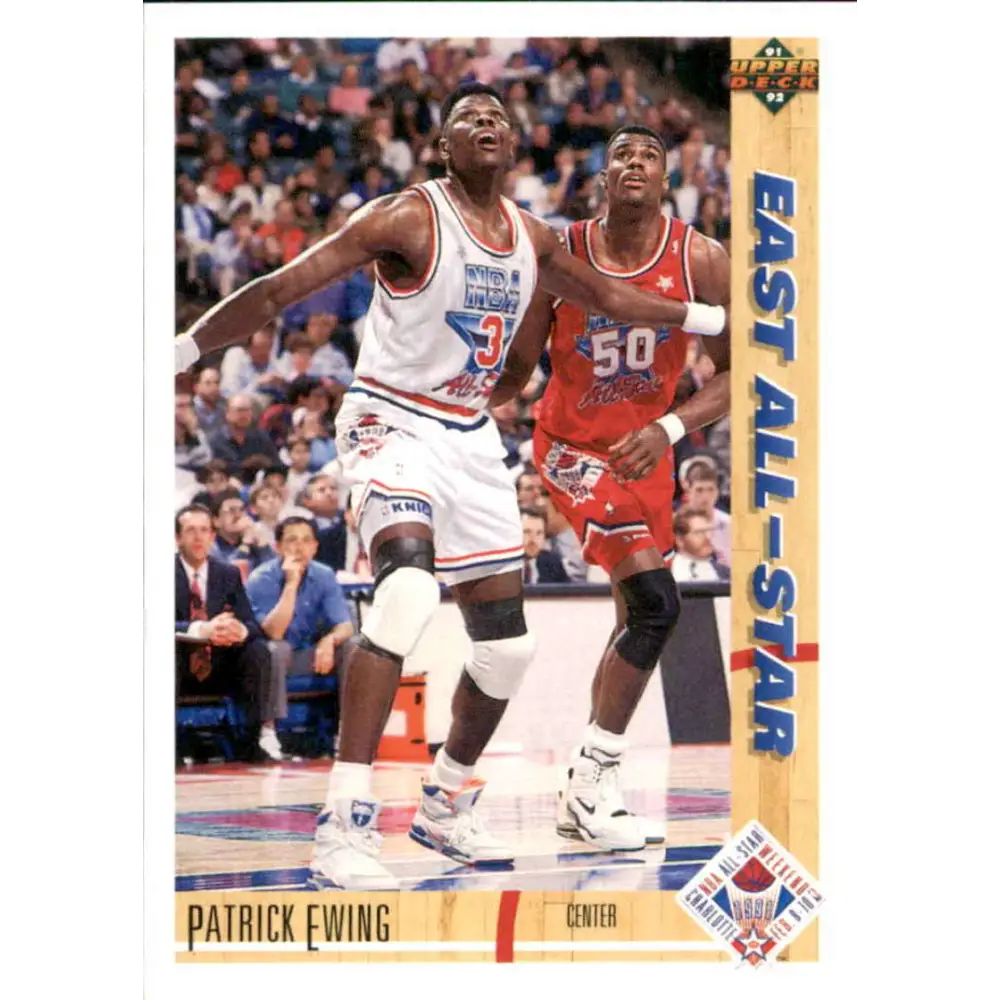 1991-92 Upper Deck #68 Patrick Ewing AS NM-MT New York Knicks Basketball Card Image 1