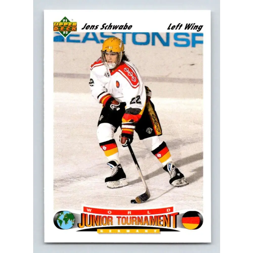 1991-92 Upper Deck #680 Jens Schwabe NM-MT RC Rookie Hockey Card  Image 1