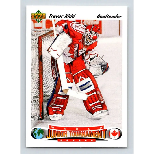 1991-92 Upper Deck #684 Trevor Kidd NM-MT RC Rookie Calgary Flames Hockey Card  Image 1