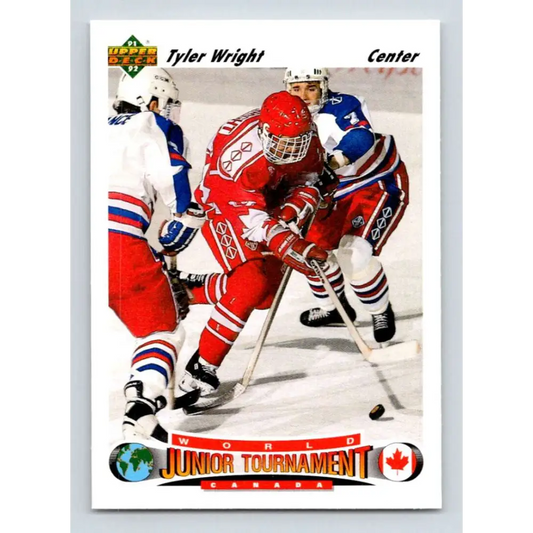 1991-92 Upper Deck #686 Tyler Wright NM-MT RC Rookie Hockey Card Image 1