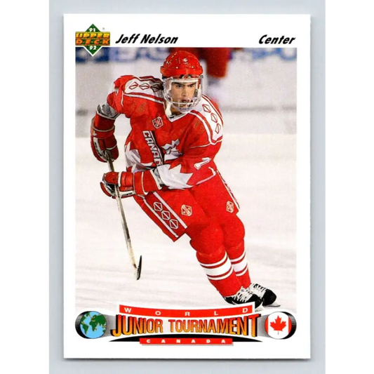1991-92 Upper Deck #689 Jeff Nelson NM-MT RC Rookie Hockey Card Image 1