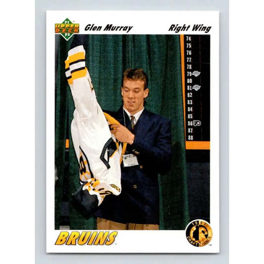 1991-92 Upper Deck #69 Glen Murray NM-MT RC Rookie Boston Bruins Hockey Card Image 1