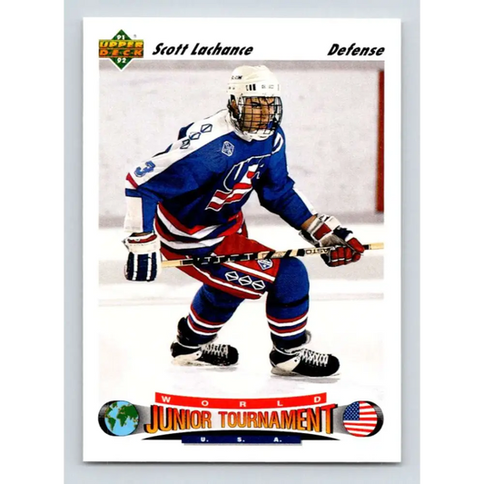 1991-92 Upper Deck #692 Scott Lachance NM-MT RC Rookie New York Islanders Hockey Card  Image 1