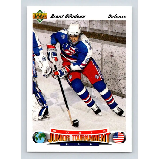 1991-92 Upper Deck #694 Brent Bilodeau NM-MT RC Rookie Hockey Card  Image 1