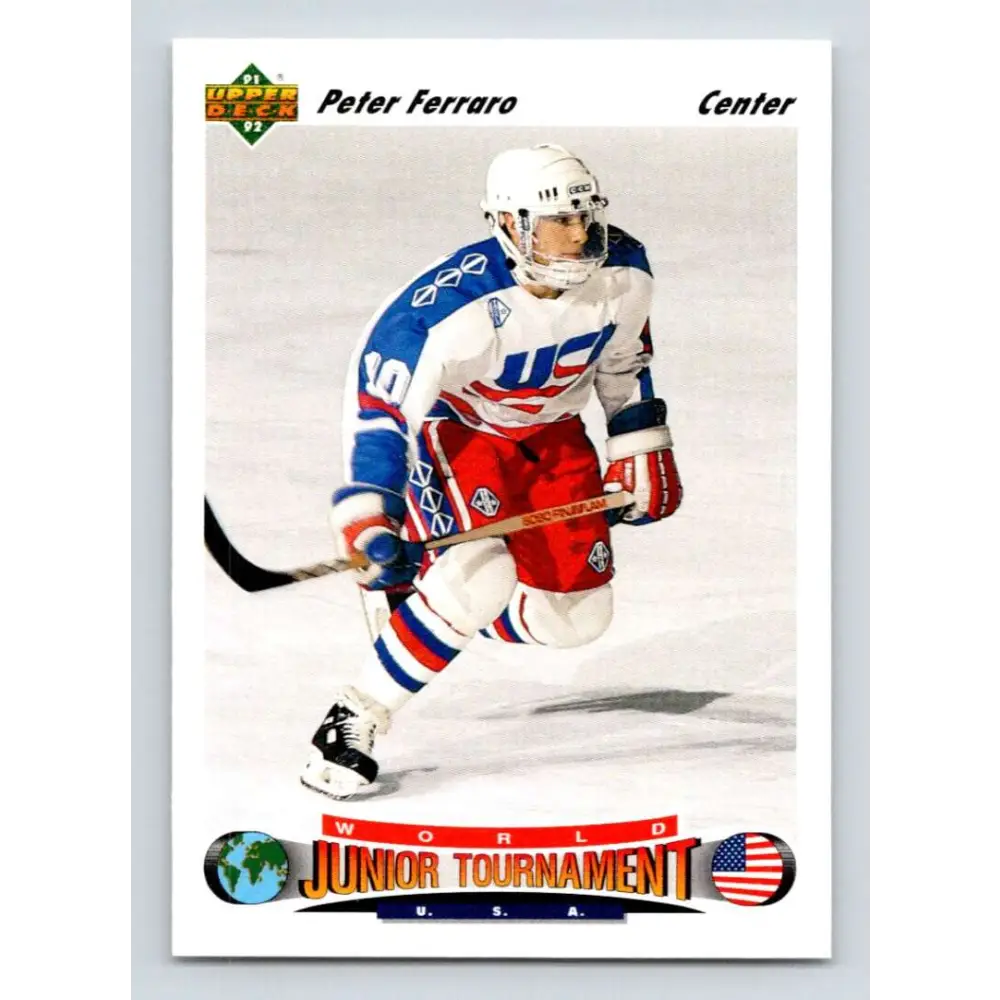 1991-92 Upper Deck #696 Peter Ferraro NM-MT RC Rookie Hockey Card  Image 1