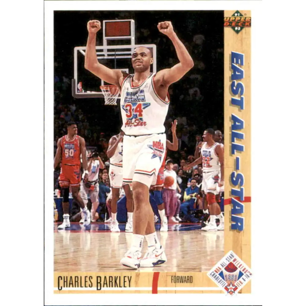 1991-92 Upper Deck #70 Charles Barkley AS NM-MT Philadelphia 76ers Basketball Card Image 1