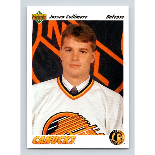 1991-92 Upper Deck #72 Jassen Cullimore NM-MT RC Rookie Hockey Card Image 1