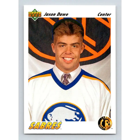 1991-92 Upper Deck #75 Jason Dawe NM-MT RC Rookie Hockey Card Image 1