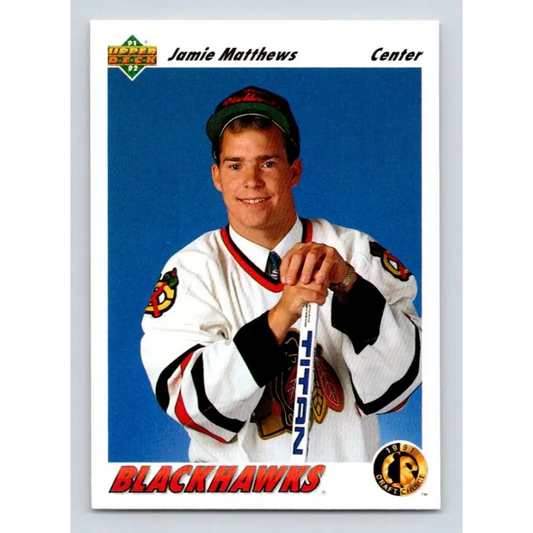 1991-92 Upper Deck #76 Jamie Matthews NM-MT RC Rookie Hockey Card Image 1