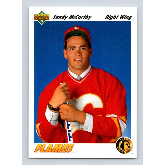 1991-92 Upper Deck #77 Sandy McCarthy NM-MT RC Rookie Hockey Card Image 1