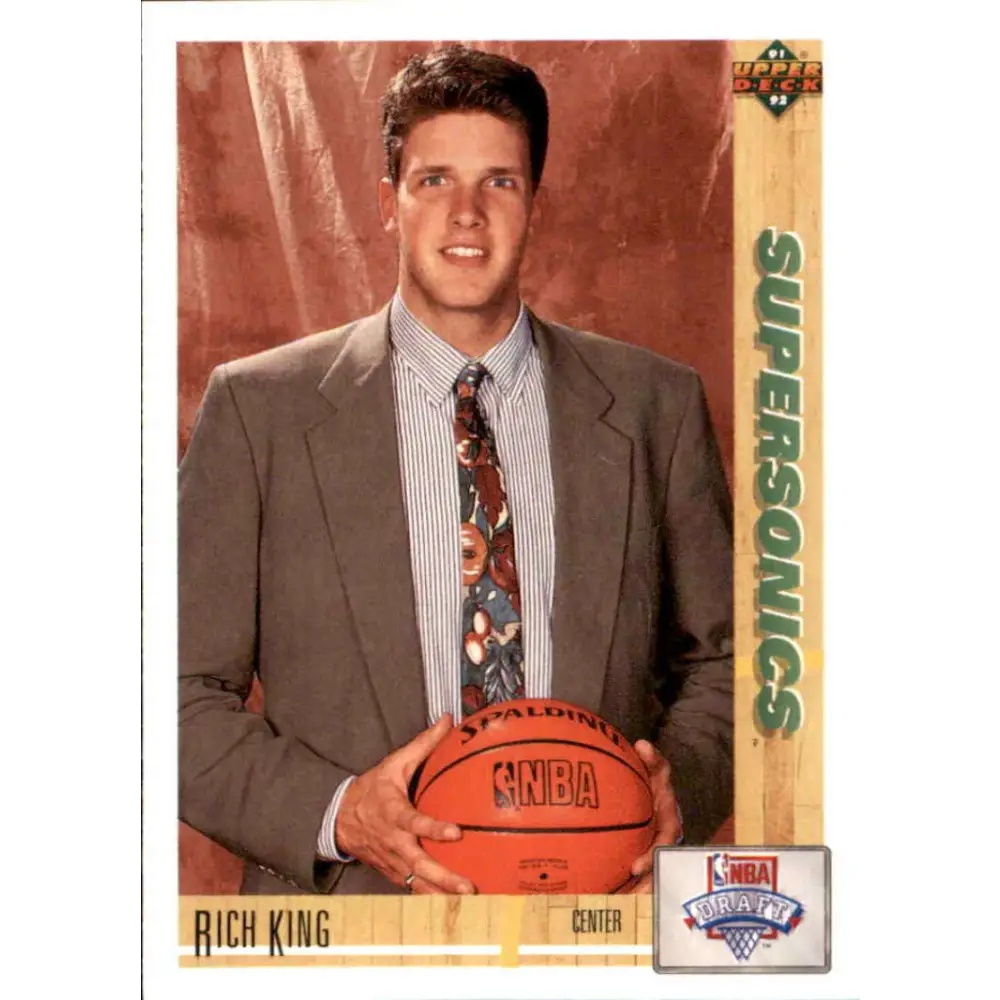 1991-92 Upper Deck #8 Rich King NM-MT RC Rookie Seattle SuperSonics Basketball Card Image 1