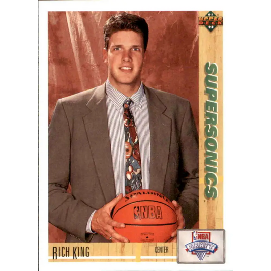 1991-92 Upper Deck #8 Rich King NM-MT RC Rookie Seattle SuperSonics Basketball Card Image 1