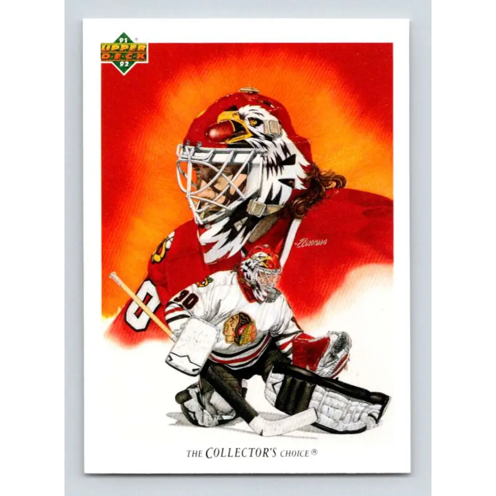1991-92 Upper Deck #81 Ed Belfour TC NM-MT Chicago Blackhawks Hockey Card Image 1