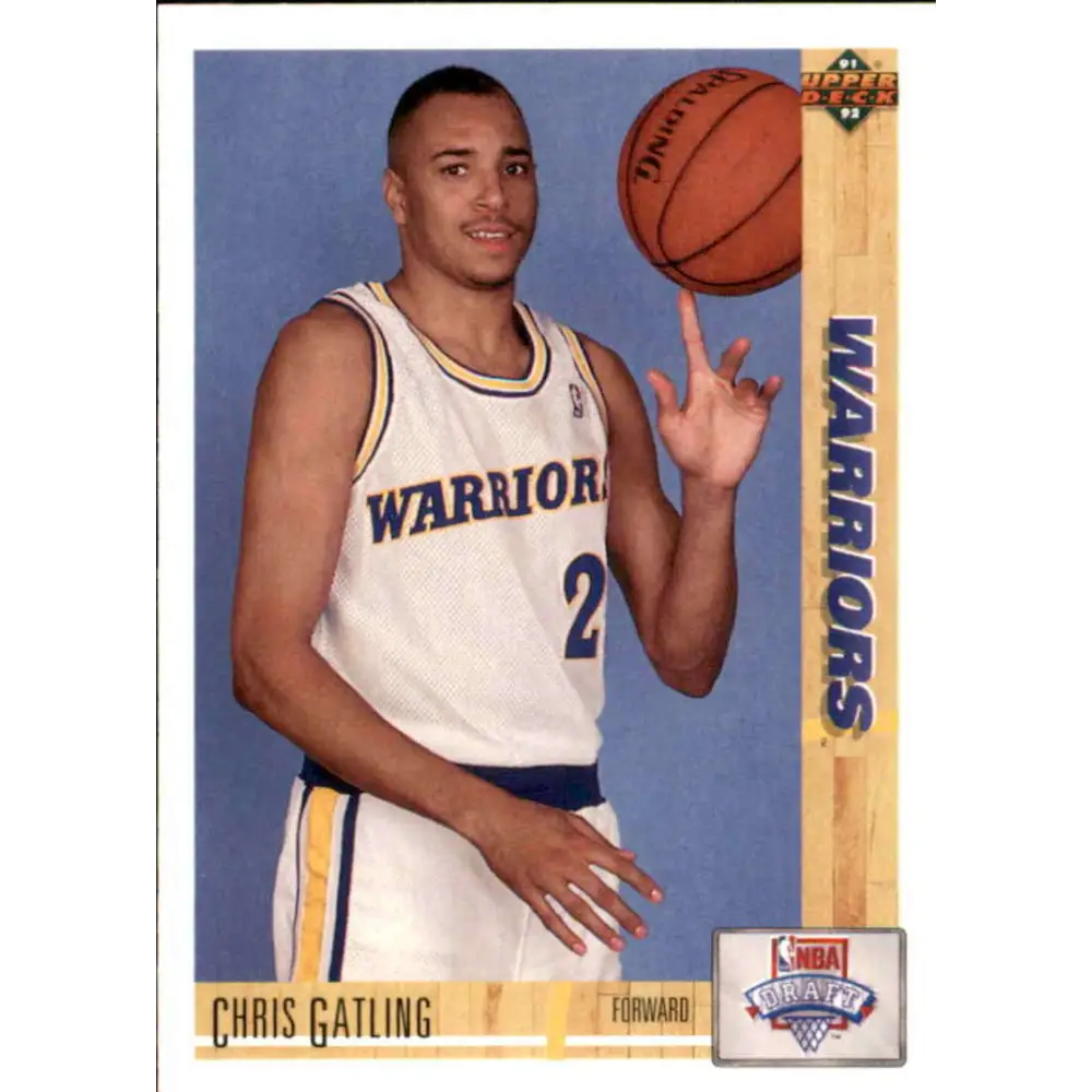 1991-92 Upper Deck #9 Chris Gatling NM-MT RC Rookie Golden State Warriors Basketball Card Image 1