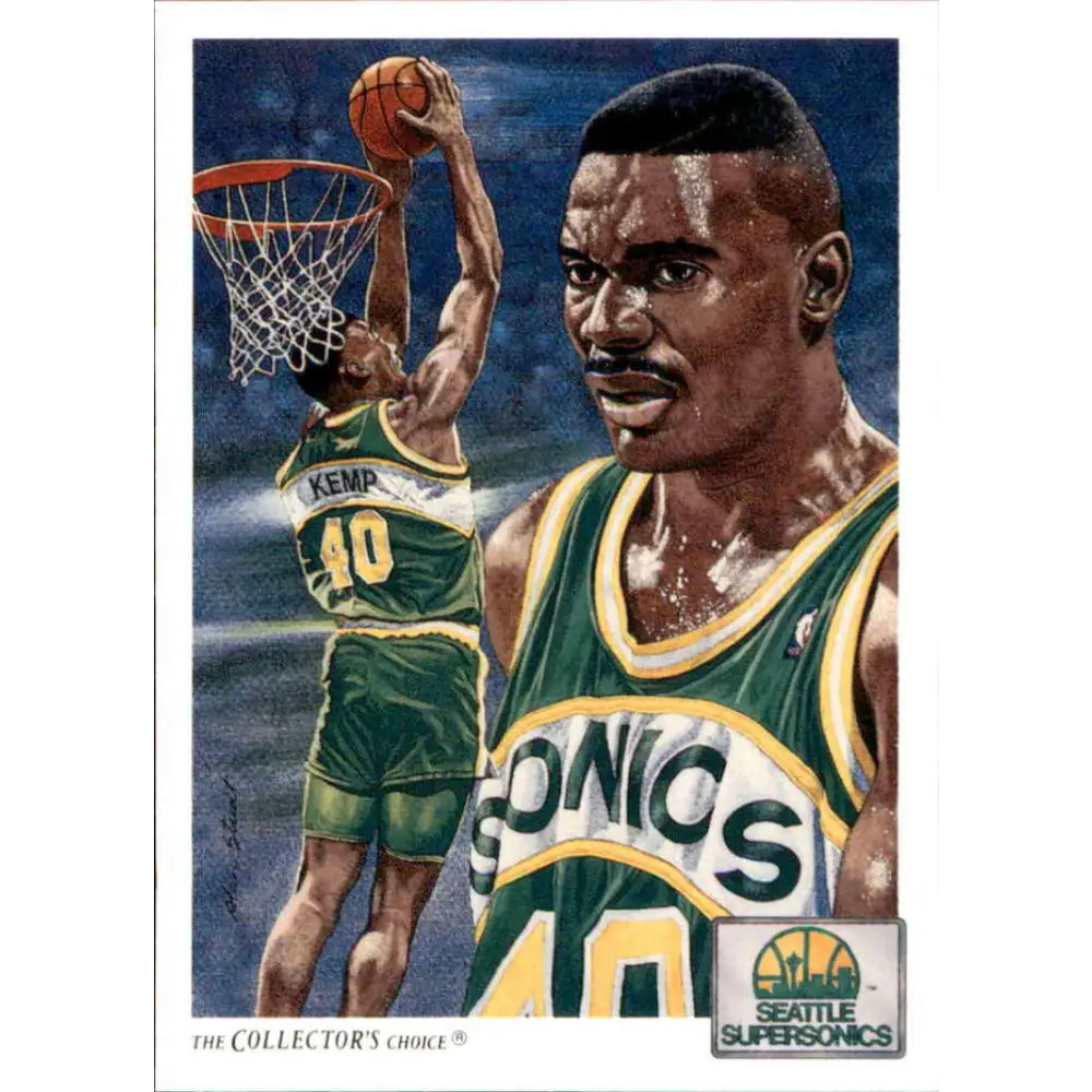 1991-92 Upper Deck #96 Shawn Kemp TC NM-MT Seattle SuperSonics Basketball Card Image 1