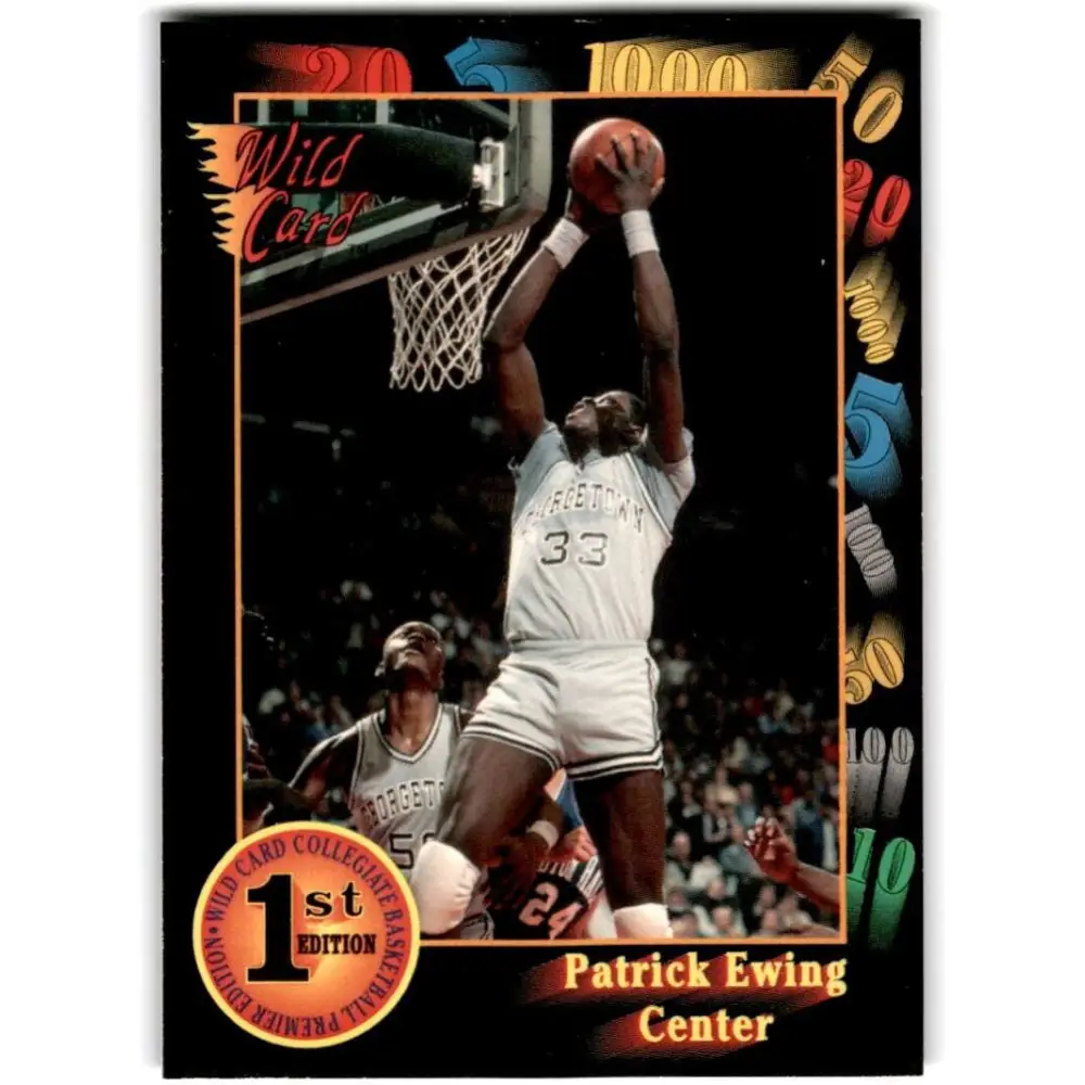 1991-92 Wild Card #15 Patrick Ewing NM-MT Georgetown Hoyas Basketball Card Image 1