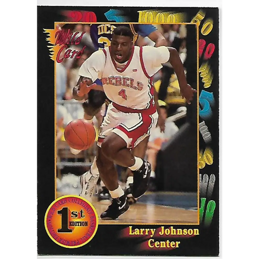 1991-92 Wild Card #24 Larry Johnson NM-MT UNLV Runnin' Rebels Basketball Card Image 1
