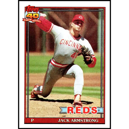 1991 Topps #175 Jack Armstrong NM-MT Cincinnati Reds Baseball Card  Image 1