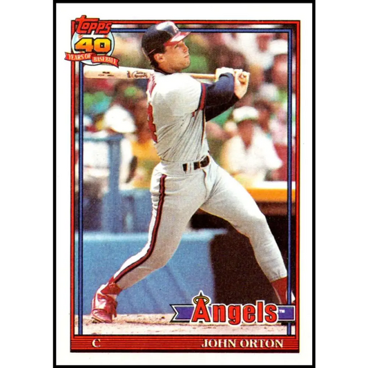 1991 Topps #176 John Orton NM-MT California Angels Baseball Card  Image 1