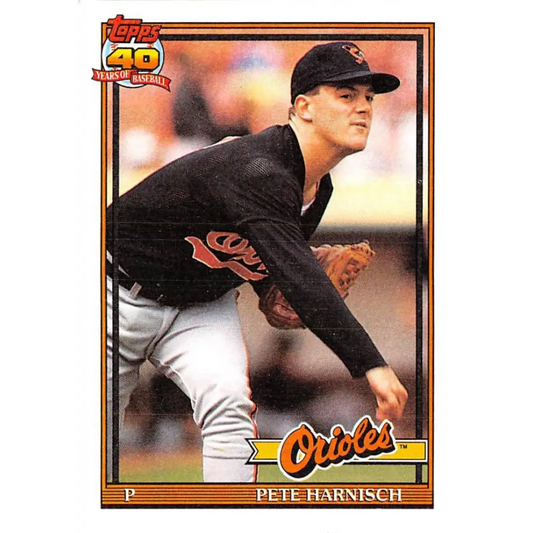 1991 Topps #179 Pete Harnisch NM-MT Baltimore Orioles Baseball Card  Image 1