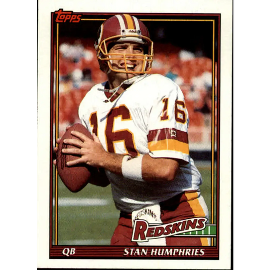 1991 Topps #181 Stan Humphries NM-MT Washington Redskins Football Card  Image 1
