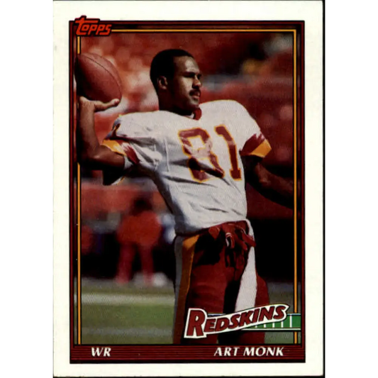 1991 Topps #187 Art Monk NM-MT Washington Redskins Football Card  Image 1