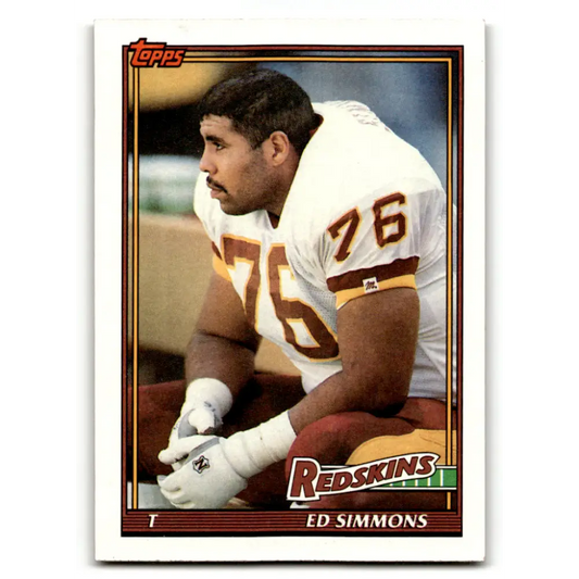 1991 Topps #188 Ed Simmons NM-MT Washington Redskins Football Card  Image 1