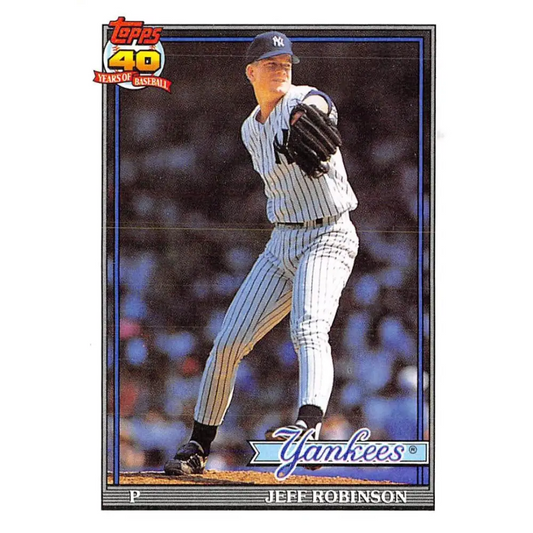 1991 Topps #19 Jeff Robinson NM-MT New York Yankees Baseball Card  Image 1