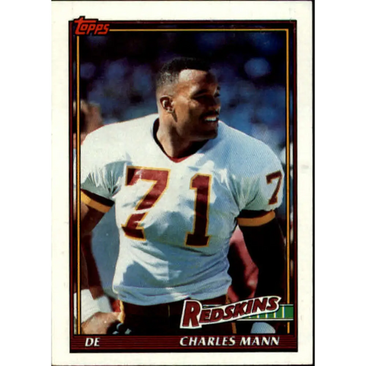 1991 Topps #190 Charles Mann NM-MT Washington Redskins Football Card  Image 1