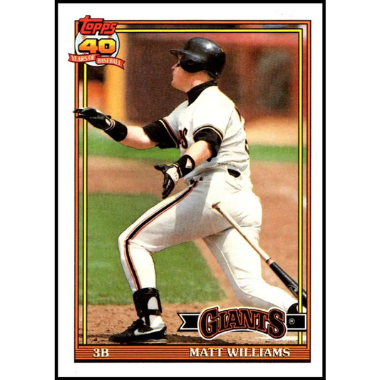 1991 Topps #190 Matt Williams NM-MT San Francisco Giants Baseball Card  Image 1