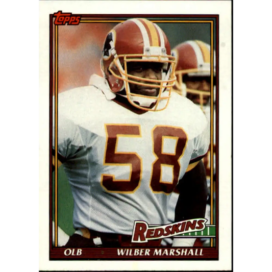 1991 Topps #197 Wilber Marshall NM-MT Washington Redskins Football Card  Image 1