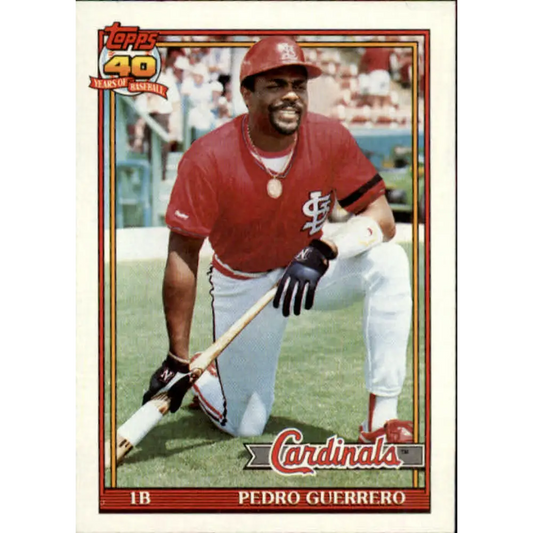 1991 Topps #20 Pedro Guerrero NM-MT St. Louis Cardinals Baseball Card  Image 1