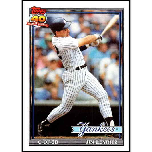 1991 Topps #202 Jim Leyritz NM-MT New York Yankees Baseball Card  Image 1
