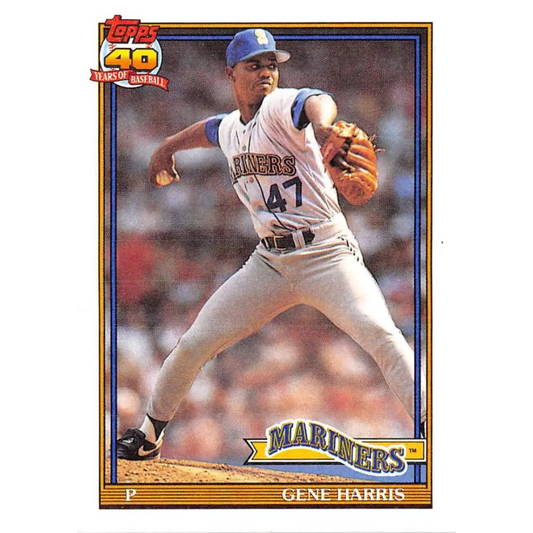1991 Topps #203 Gene Harris NM-MT Seattle Mariners Baseball Card  Image 1