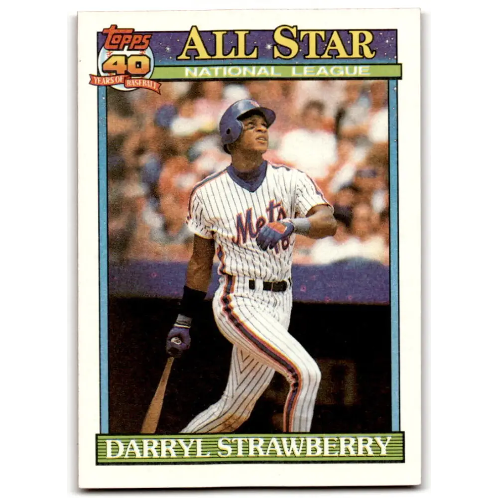 1991 Topps #402 Darryl Strawberry NM-MT New York Mets Baseball Card  Image 1