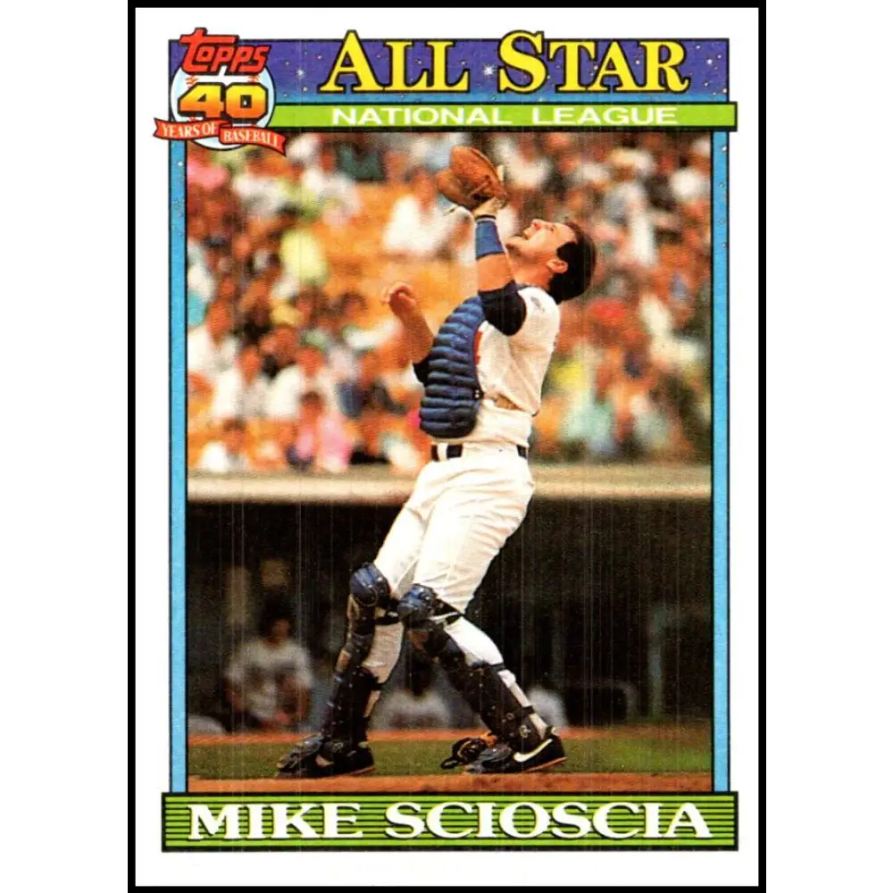 1991 Topps #404 Mike Scioscia NM-MT Los Angeles Dodgers Baseball Card  Image 1