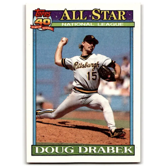 1991 Topps #405 Doug Drabek NM-MT Pittsburgh Pirates Baseball Card  Image 1