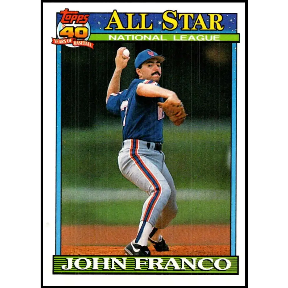1991 Topps #407 John Franco NM-MT New York Mets Baseball Card  Image 1