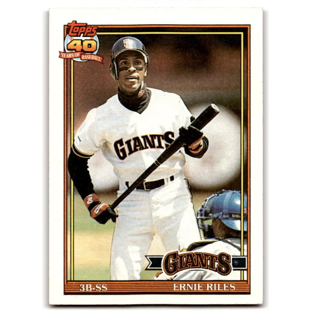 1991 Topps #408 Ernest Riles NM-MT San Francisco Giants Baseball Card  Image 1